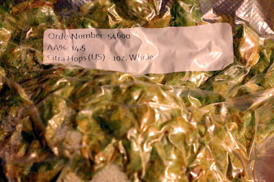 My current stash of Citra hops.