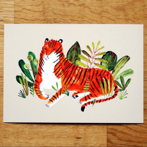 Love this tiger illustration by Jen Collins! Seen on Instagram