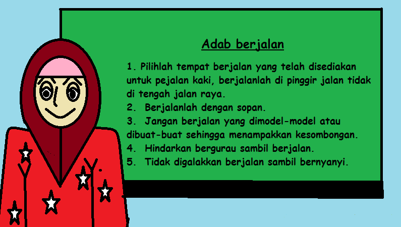 Ketika berjalan adab 9 Adab