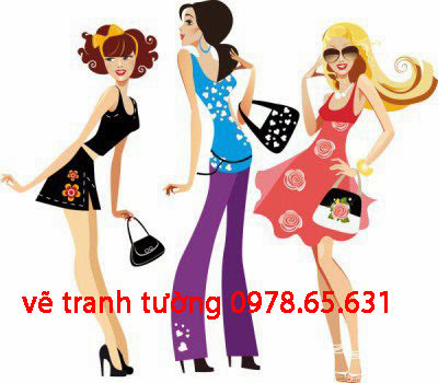 vẽ tranh tường shop thời trang vẽ tranh tường shop thời trang đẹp
