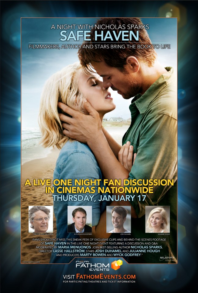 BookHounds Giveaway SAFE HAVEN by NICHOLAS SPARKS + Movie Event News