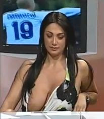 Girl showed her assets on live television Girl showed her assets on live television