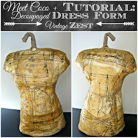 Meet Coco + Tutorial: Decoupaged Dress Form on Diane's Vintage Zest!
