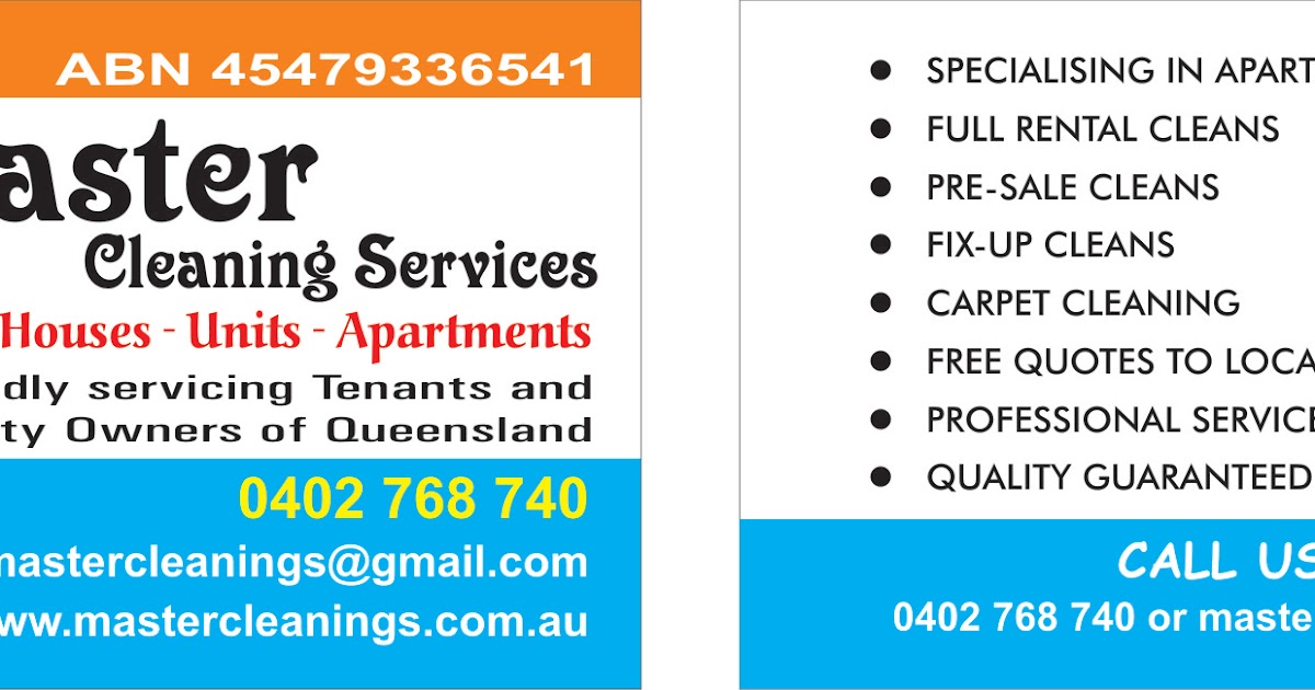 Master Cleaners Master Cleaning Services Bond/ Exit/ Move out