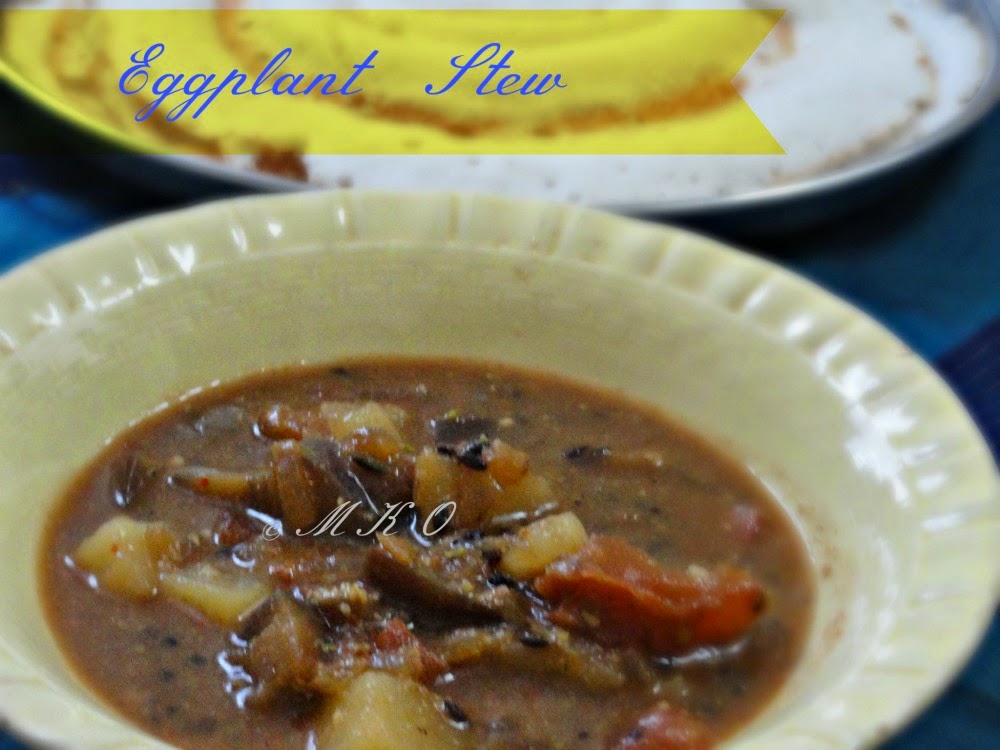 Kathirikai Thirakkal/Eggplant Stew/Brinjal Korma