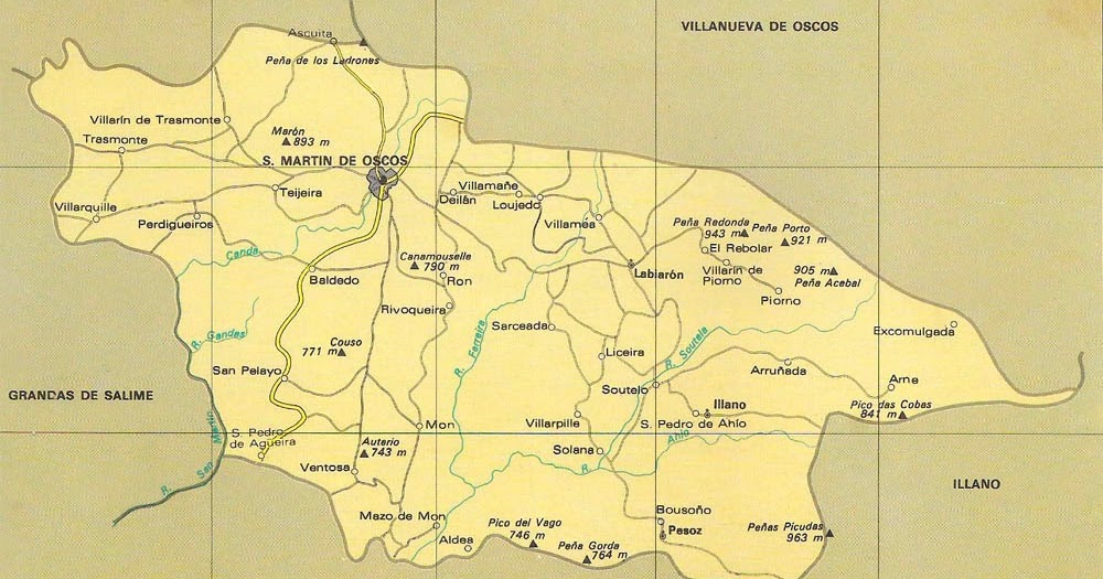 Mapa del Concejo San Mart n Oscos As Asturias