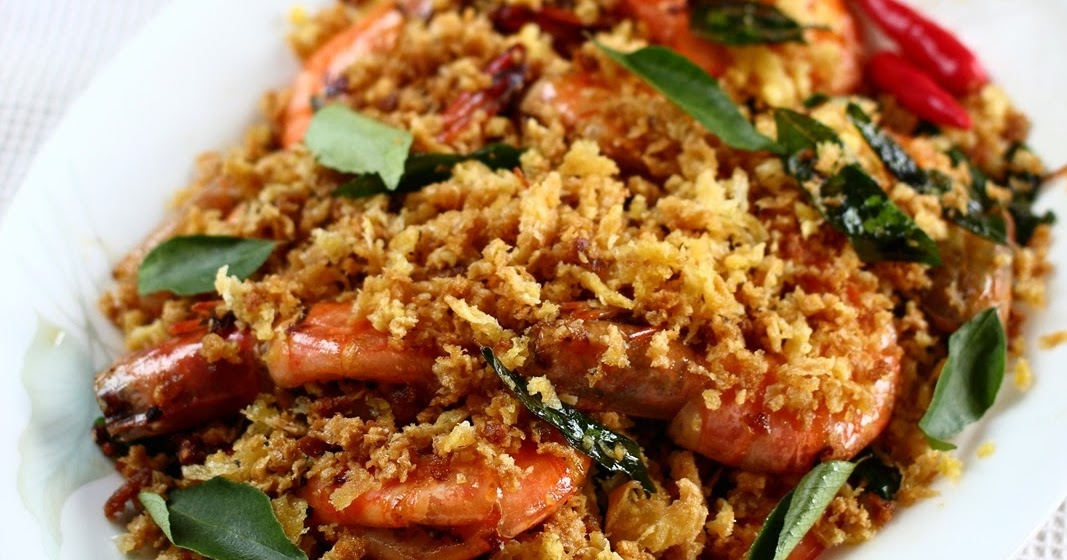 Masakan Melly Butter Prawns Chinese Style With Egg Floss