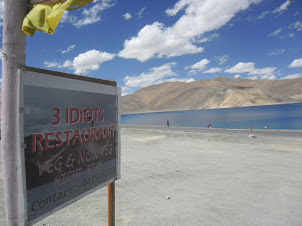 "Pangong Tso Lake" made famous in recent years due to the Hindi film "3 Idiots".