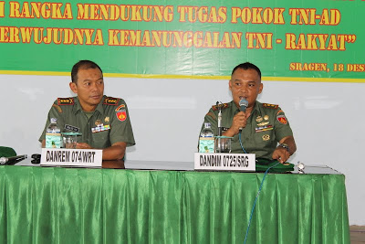 DANDIM 0725/SRAGEN BERSAMA MUSPIDA SRAGEN SAMBUT KUNJUNGAN DANREM 074/WRT