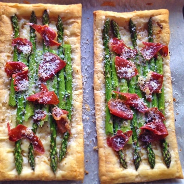Delish Dish Cooks Asparagus Prosciutto Tart