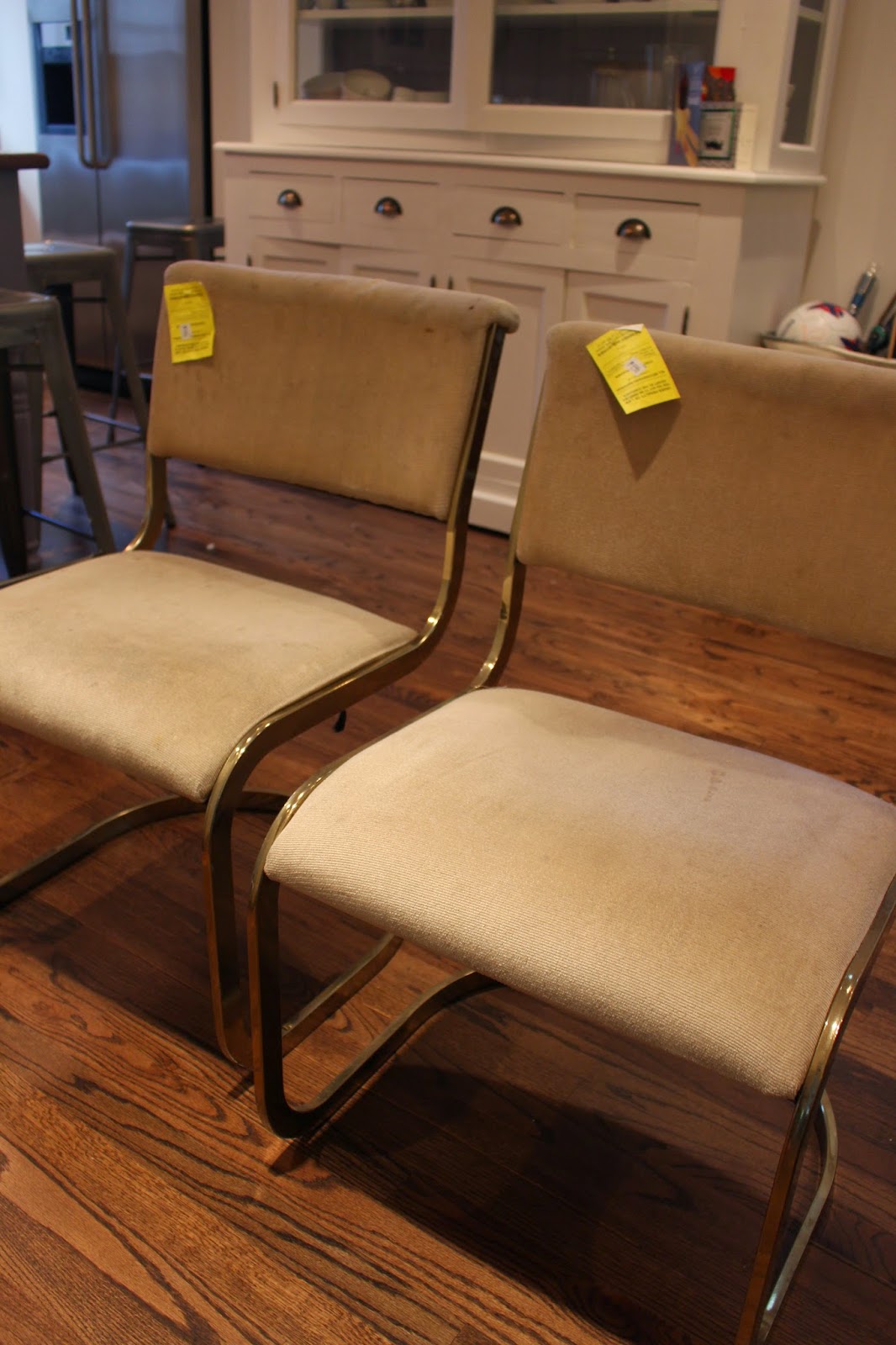 Back on Festive Road From Gross to Glam Sweet Brass Chairs Makeover