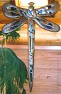 dragonfly, black walnut and stained glass