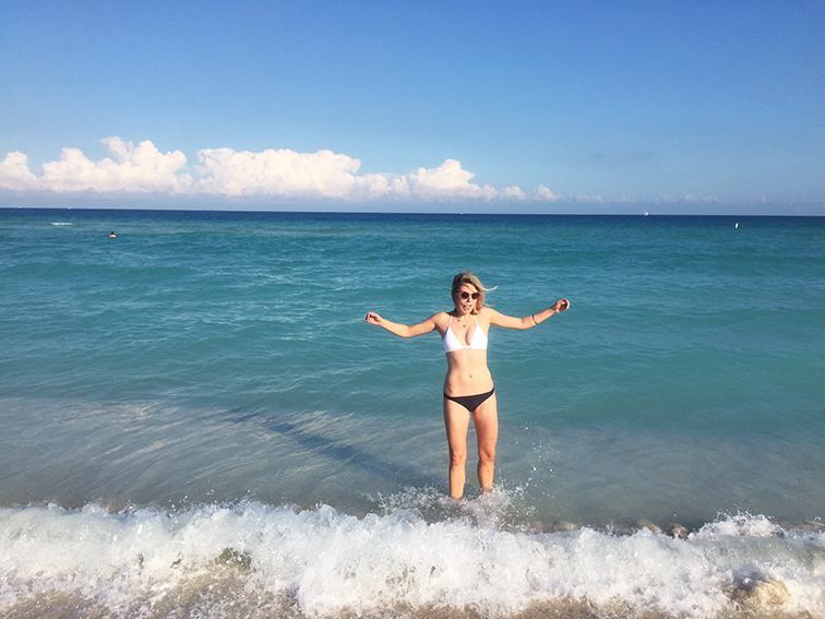 Riding the waves in Miami Beach, South Beach, Miami, Basty Gal bikini