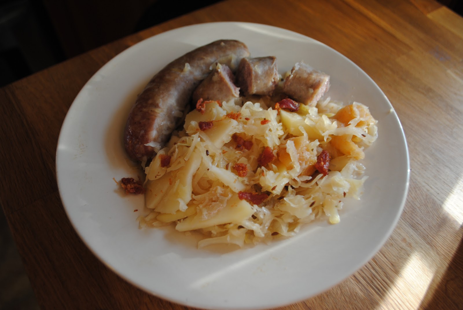 One Day at a Time Bratwurst Sauerkraut Crockpot Dinner