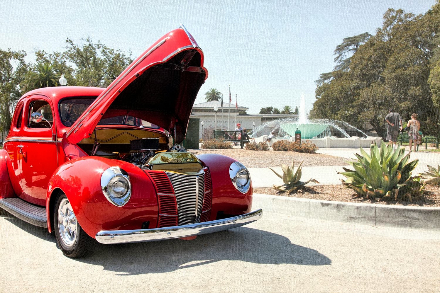 Car Show And The Monrovia Public Library