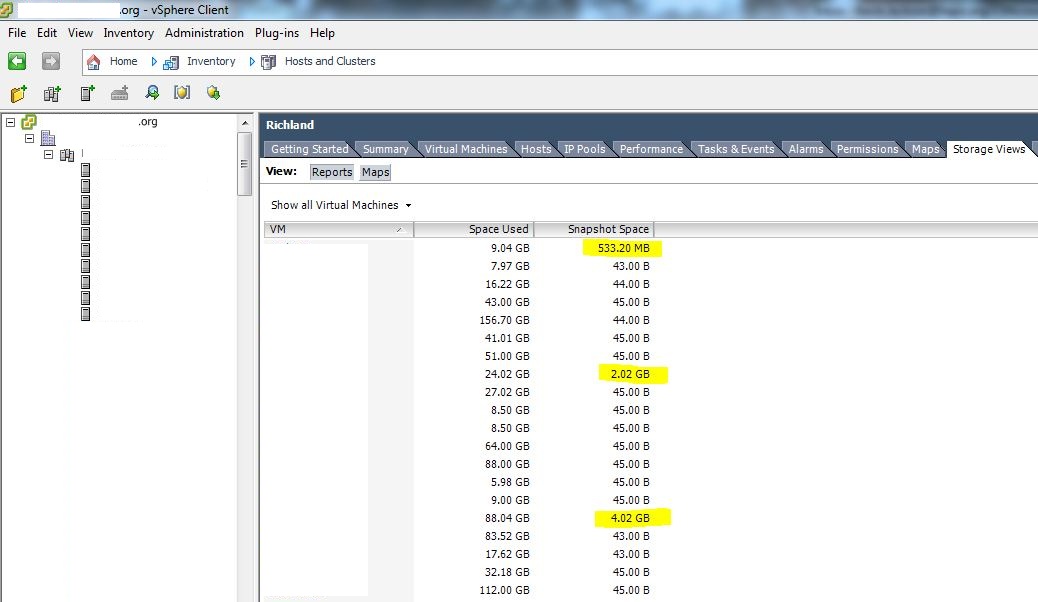 Seekadoo VMWare ESXi 4.1 How to List All VMs with a Snapshot