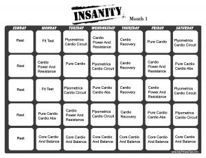 Insanity Calendar