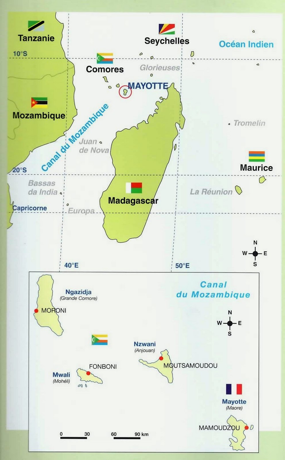 Mayotte l'île aux parfums aux tortues au lagon: Cartes