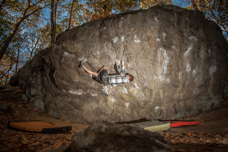 Diego Correal Imagery Bouldering in Lincoln Woods, Rhode Island Warm