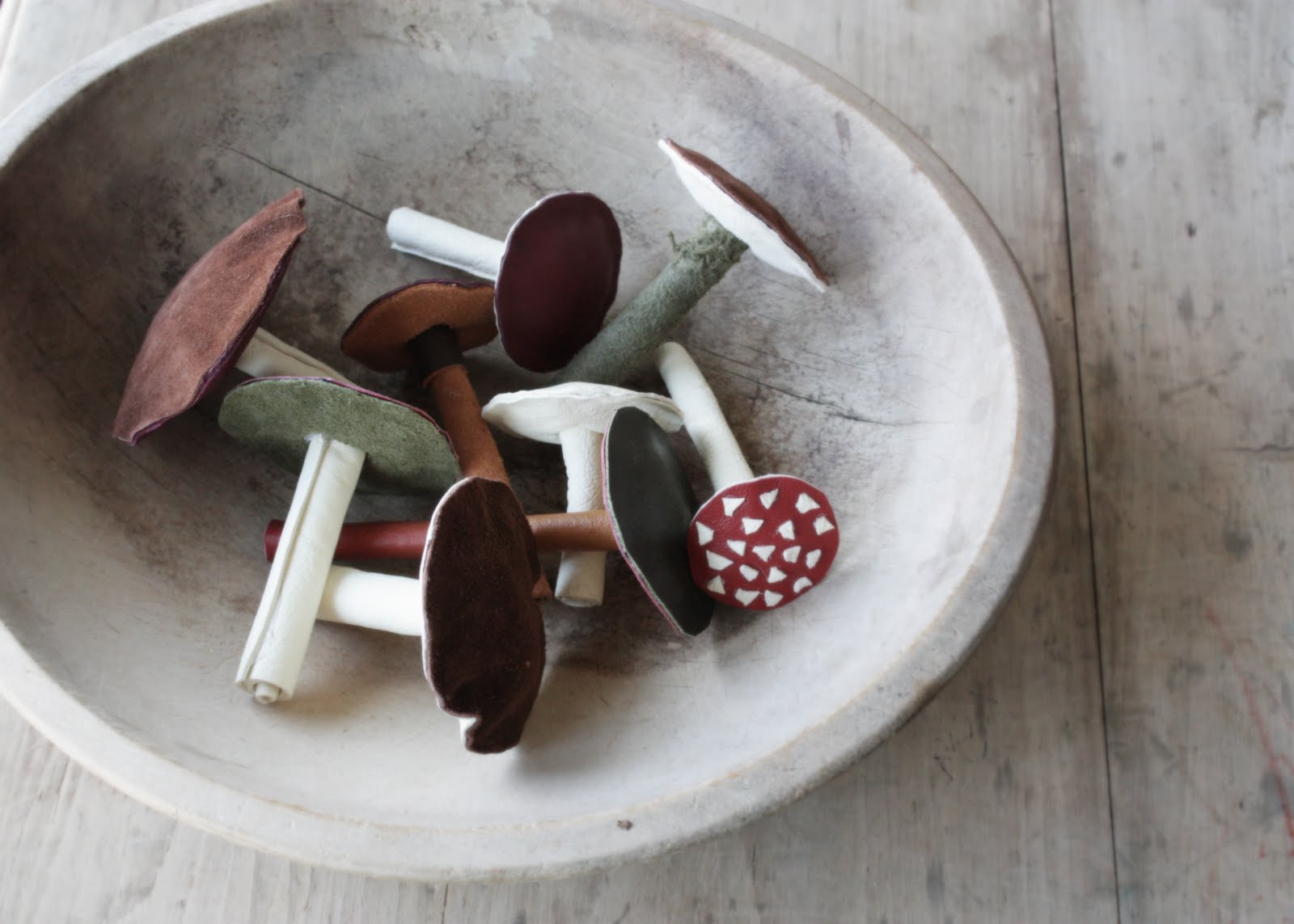 lil fish studios leather mushrooms