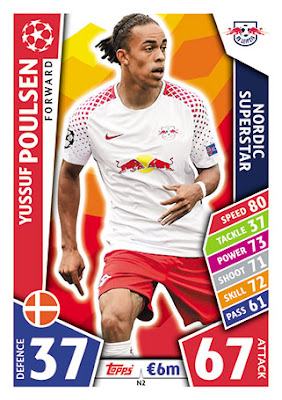 Sticker 96 RB Leipzig Champions League 17//18 Yussuf Poulsen