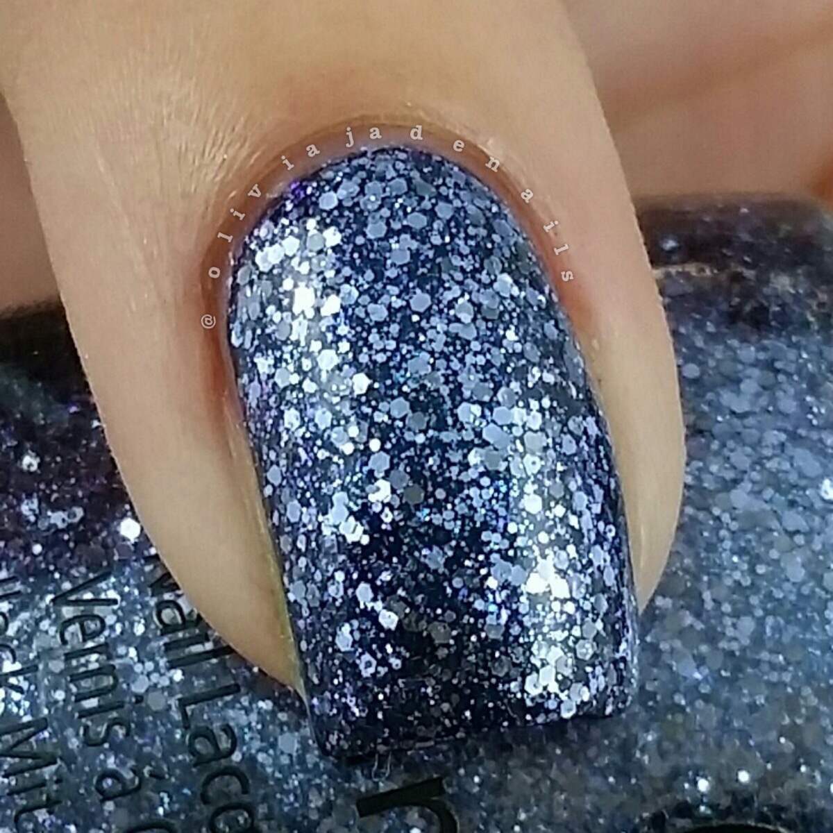 China Glaze Let's Dew It (over CG Sleeping Under The Stars) swatched by Olivia Jade Nails