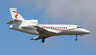 P2-ANW Dassault Falcon 900EX Jet plane, operated Air New Guinea airline for the Government of Papua New Guinea. Keith Anderson / aviationwa.org.au