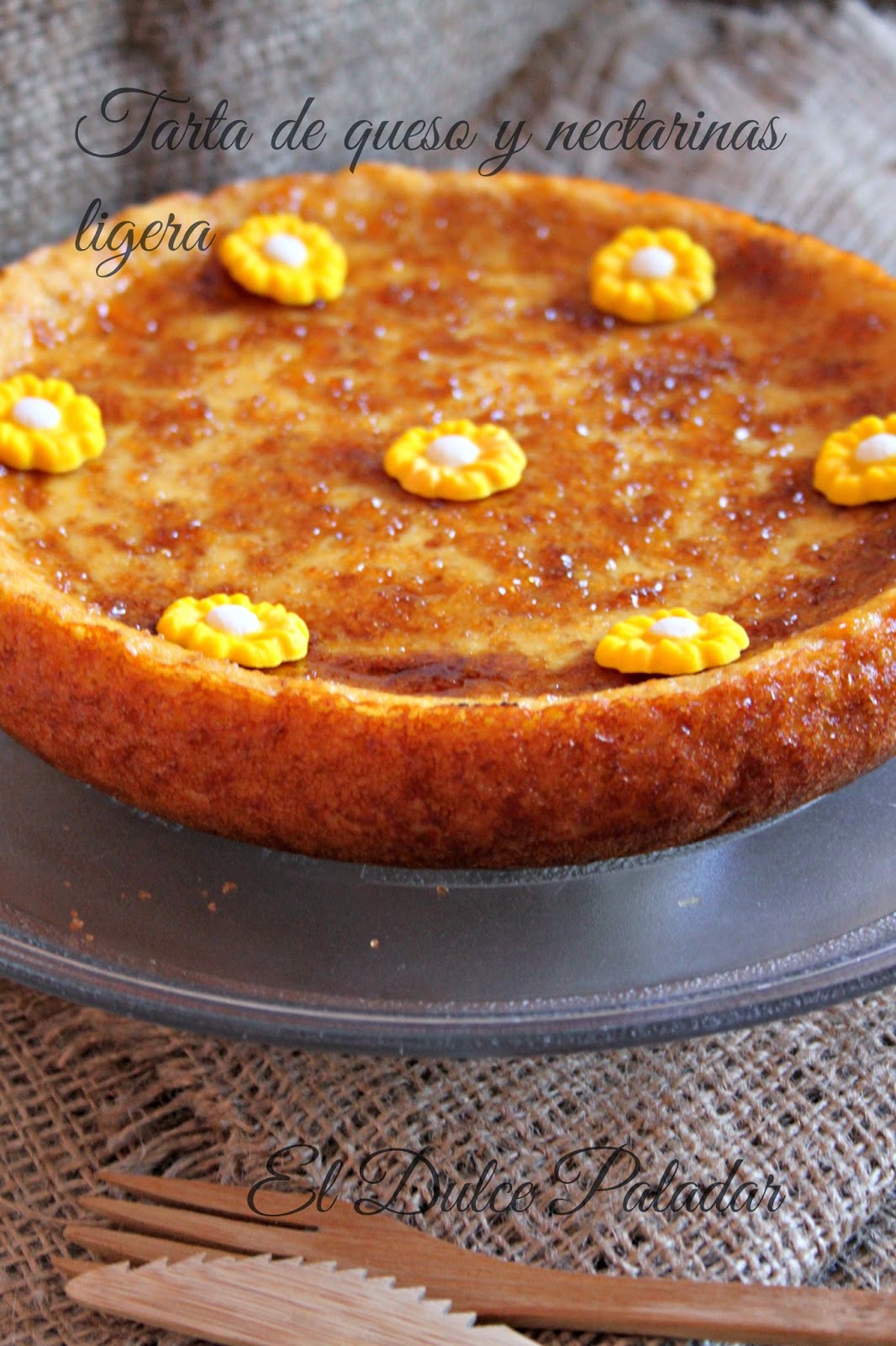 Tarta De Queso Y Nectarinas Ligera