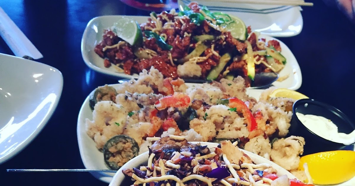 Here and There Chili Lime Chicken, Calamari with Jalapeños and