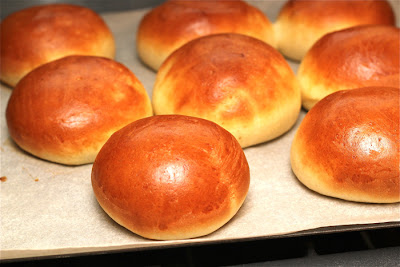 Homemade sandwich buns for hamburgers or Thanksgiving leftovers