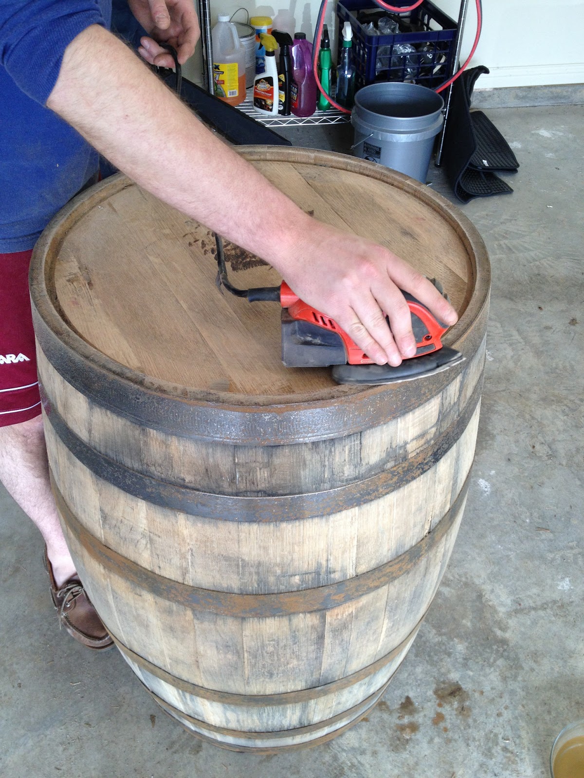 The Luxe Life of an Officer's Wife How to Refinish a Bourbon Barrel