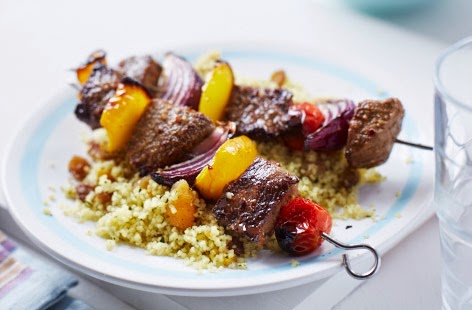 Lamb kebabs with lemony couscous recipe | LEBANESE RECIPES