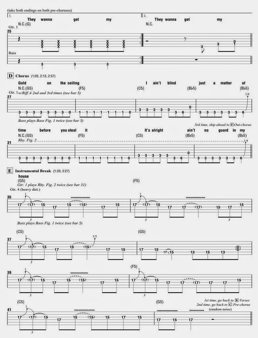 summit guitar gold on the ceiling the black keys guitar and gold on the ceiling sheet music