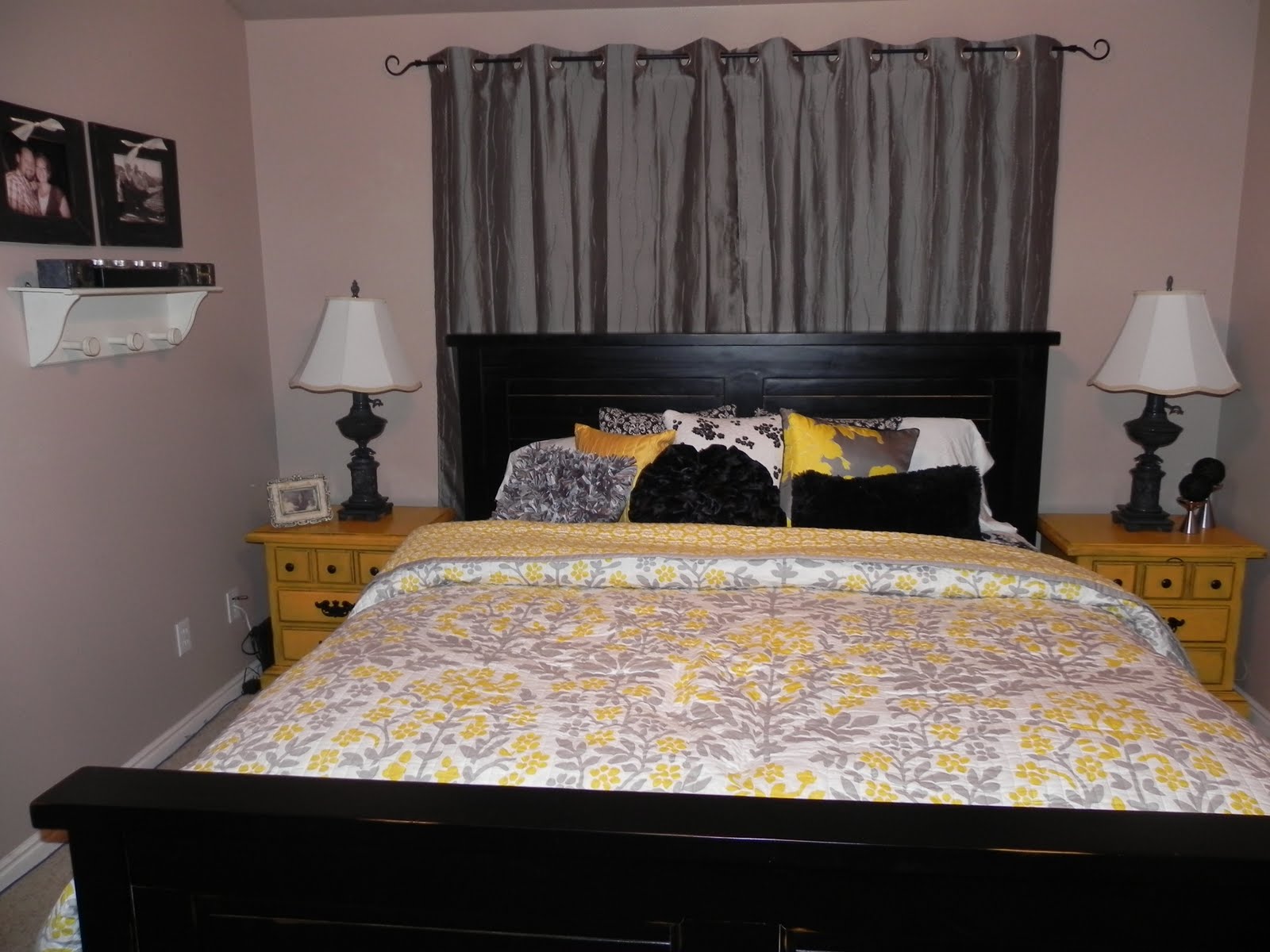  Yellow And Grey Master Bedroom with Simple Decor