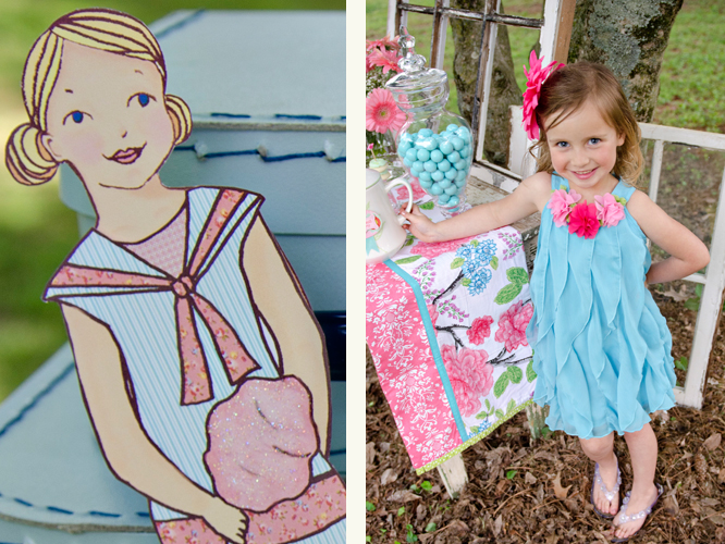 Paper Doll Tea Party Sweet Simplicity Belly Feathers Handmade