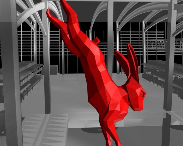 UrbA // ActU Le saut du lapin géant au Terminal B de l'aéroport de