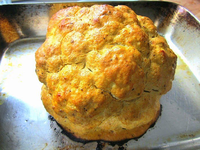 Whole Roasted Cauliflower w/ Yogurt & Spices