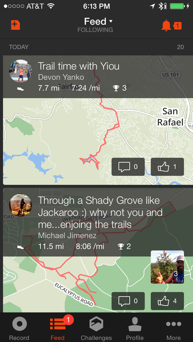 A Trail Runner's Blog Strava Scores with Latest Mobile Upgrade