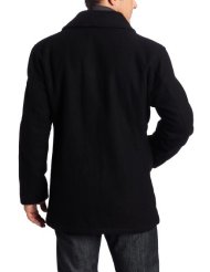 Kenneth Cole Reaction Men's Melton Peacoat With Bib, Charcoal, XX-Large