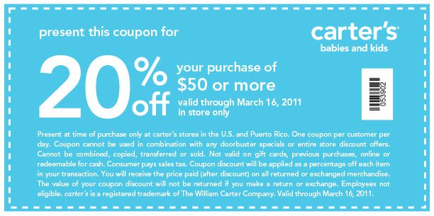 kohls printable coupons april 2011. Carters Coupons Printable 2011