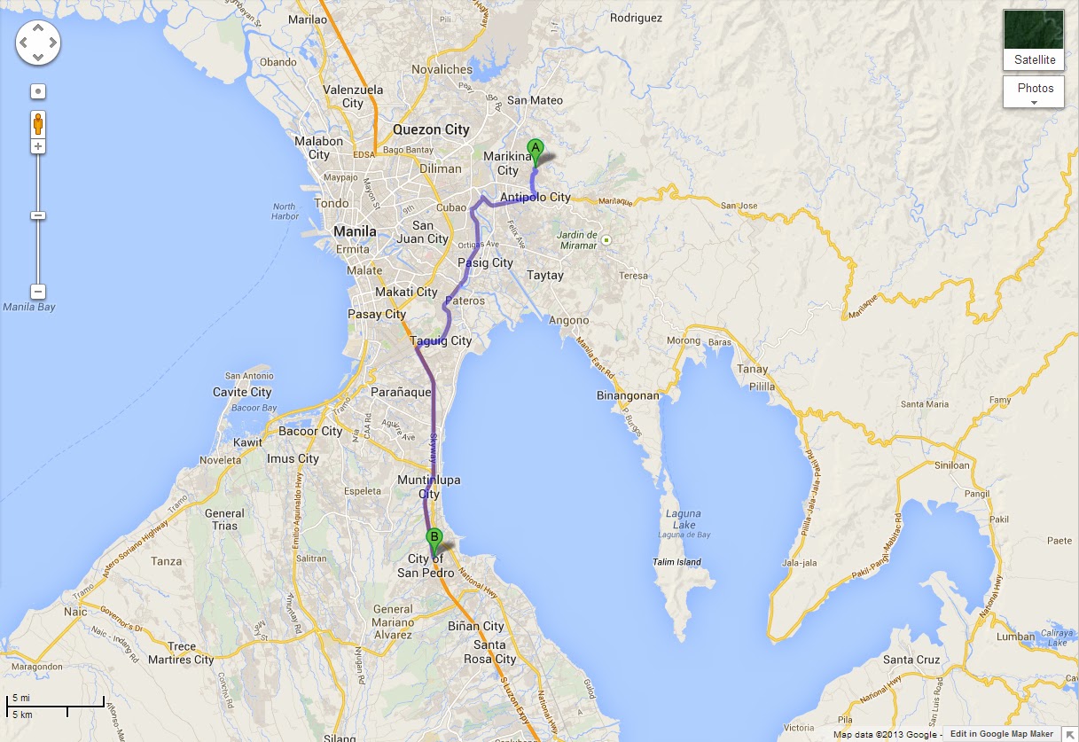 google maps gave us 3 possible routes but we only showed here the shortest and most identical route to the one we took last october 11 2013 google maps gave us 3 possible routes but we only showed here the shortest and most identical route to the one we took last october 11 2013