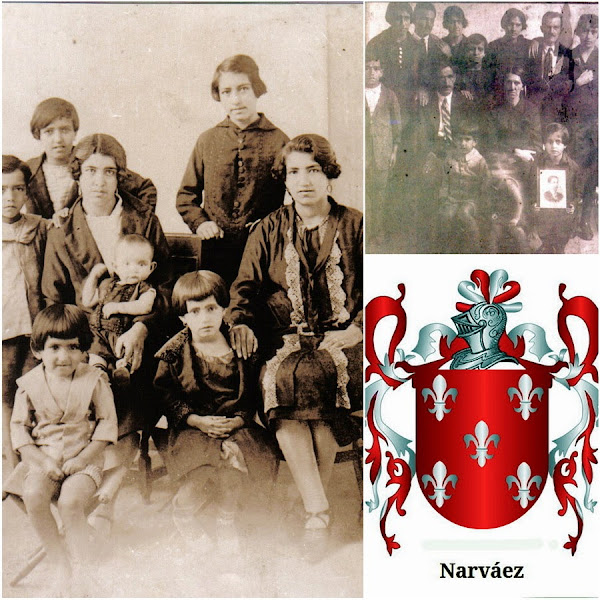 Collage Inés con su familia Narváez Zuluaga a comienzo del siglo.
