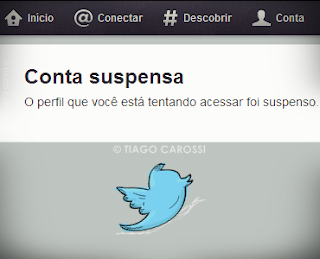 Screenshot: Conta suspensa no Twitter Perfil suspenso conta suspensa Twitter