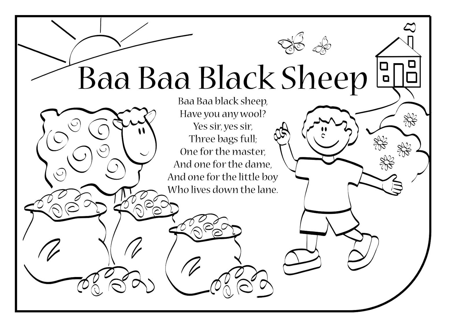 baa baa black sheep lyrics