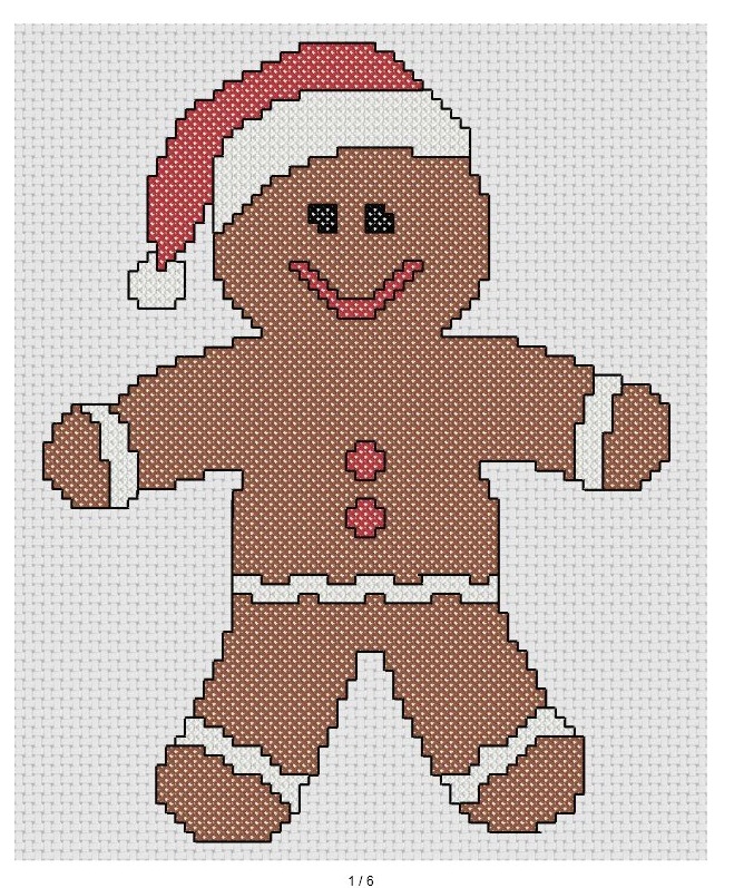 free Christmas cross stitch and crafts GINGERBREAD MAN
