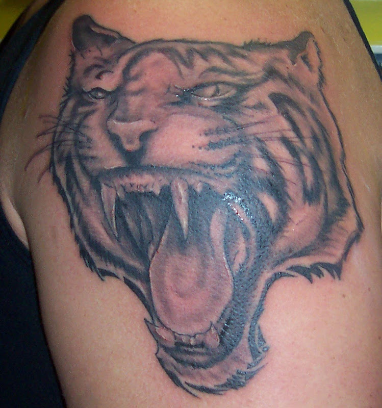 due to their large size and intricate detailing tiger tattoos are  title=