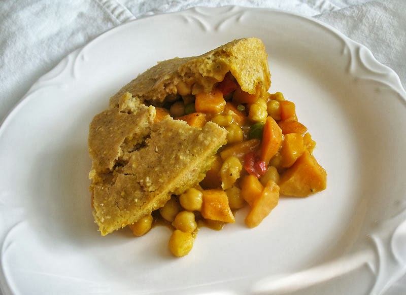 Lisa's Vegetarian Kitchen Crusted Cornmeal Chickpea Potpie