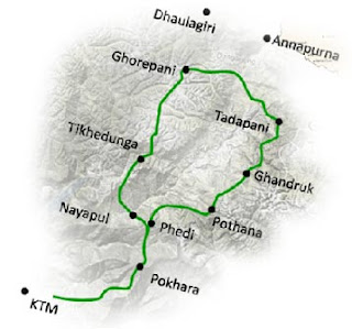 Ghorepani Poonhill trekking Map 
