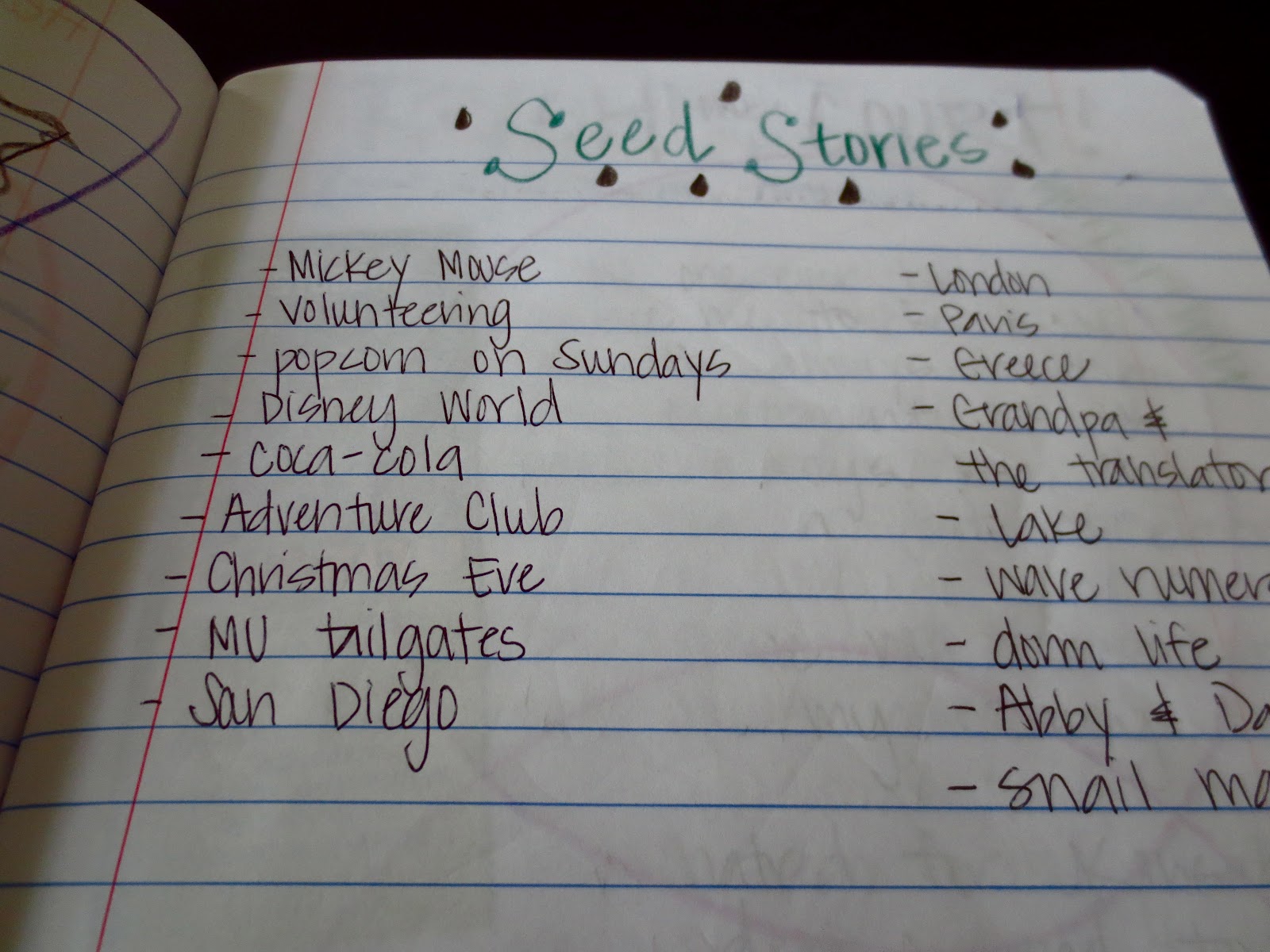 The Half Full Chronicles A Peak Into My Writer's Notebook