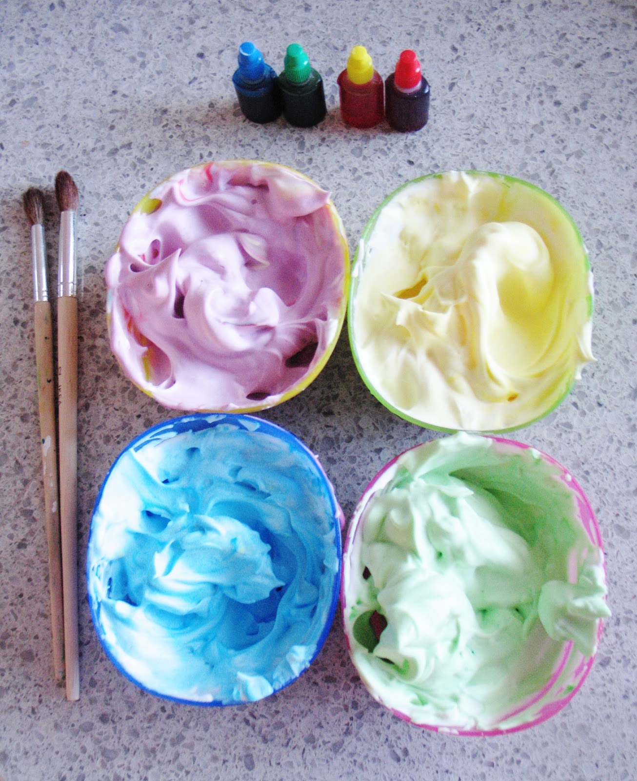 living, loving, laughing... Shaving Cream Painting in the Tub!